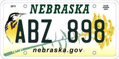 NE license plate ABZ898