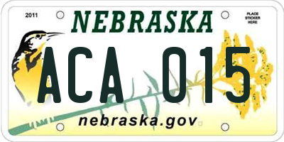 NE license plate ACA015