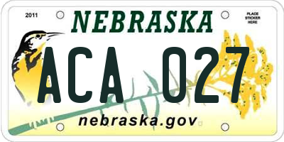 NE license plate ACA027