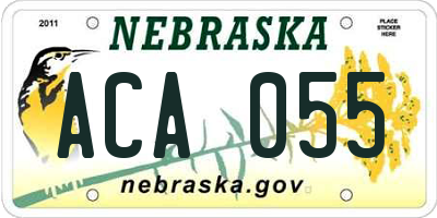 NE license plate ACA055