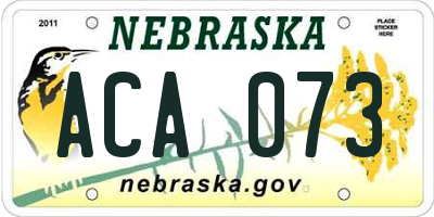 NE license plate ACA073