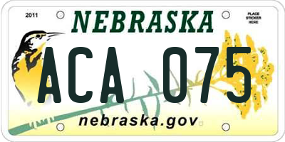 NE license plate ACA075