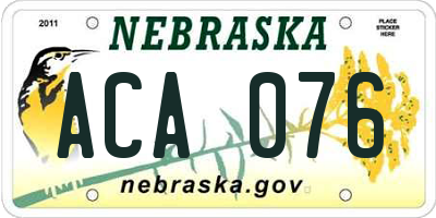 NE license plate ACA076