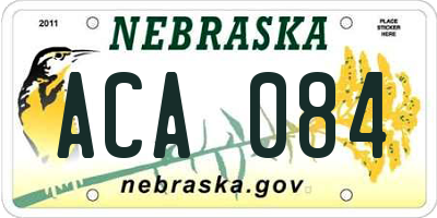 NE license plate ACA084