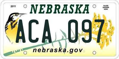 NE license plate ACA097