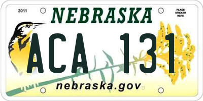 NE license plate ACA131