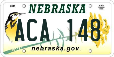 NE license plate ACA148