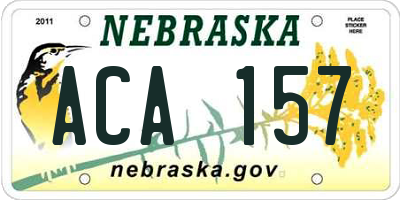 NE license plate ACA157