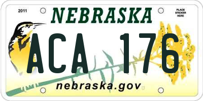 NE license plate ACA176