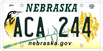 NE license plate ACA244