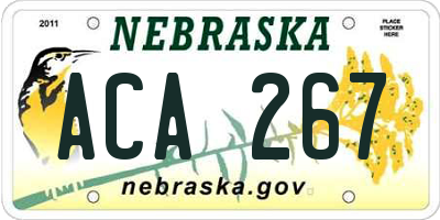 NE license plate ACA267