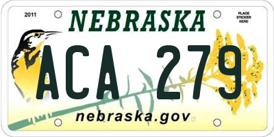 NE license plate ACA279