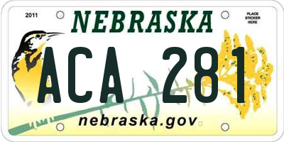 NE license plate ACA281