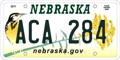 NE license plate ACA284
