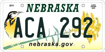 NE license plate ACA292