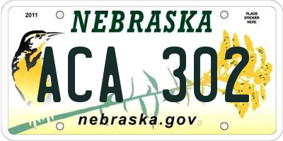 NE license plate ACA302