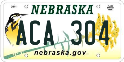 NE license plate ACA304