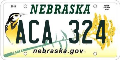 NE license plate ACA324