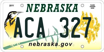 NE license plate ACA327