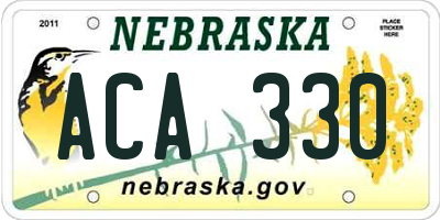 NE license plate ACA330