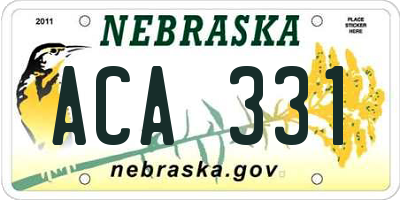 NE license plate ACA331