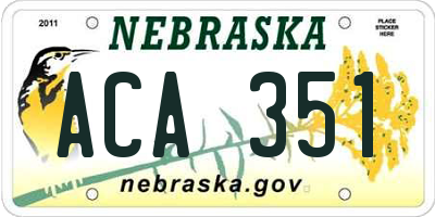 NE license plate ACA351