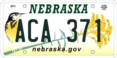 NE license plate ACA371