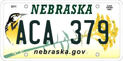 NE license plate ACA379