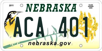 NE license plate ACA401