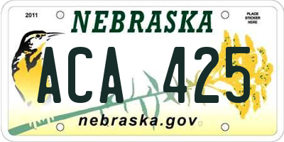 NE license plate ACA425