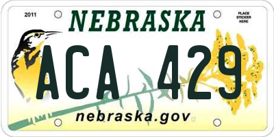 NE license plate ACA429