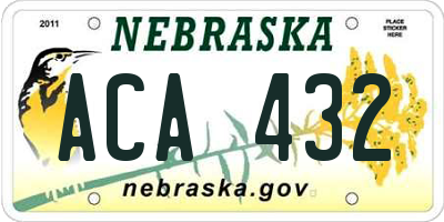 NE license plate ACA432