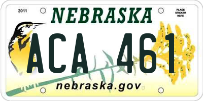 NE license plate ACA461