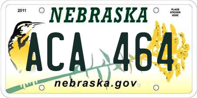 NE license plate ACA464