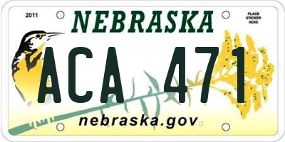 NE license plate ACA471
