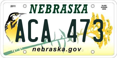 NE license plate ACA473