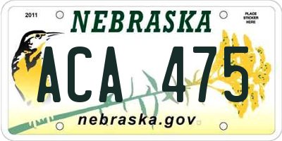 NE license plate ACA475