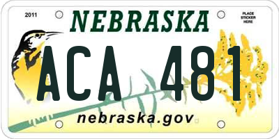 NE license plate ACA481