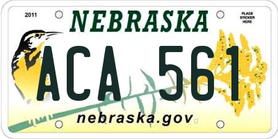 NE license plate ACA561