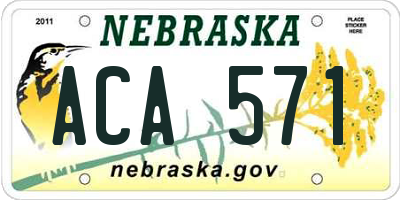 NE license plate ACA571