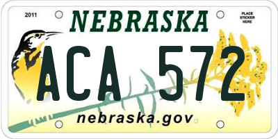 NE license plate ACA572