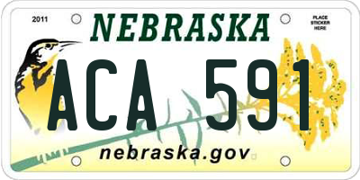 NE license plate ACA591
