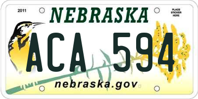 NE license plate ACA594