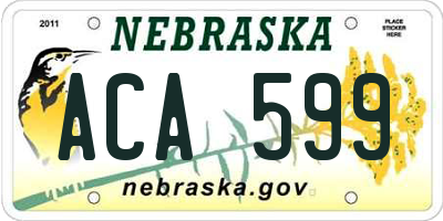 NE license plate ACA599
