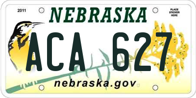 NE license plate ACA627