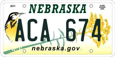 NE license plate ACA674