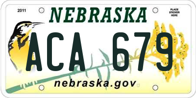 NE license plate ACA679