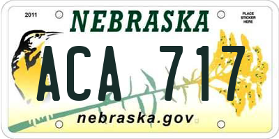 NE license plate ACA717