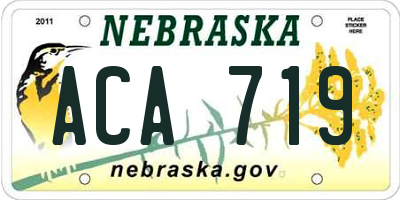 NE license plate ACA719