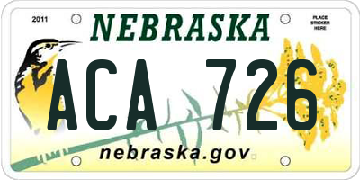 NE license plate ACA726